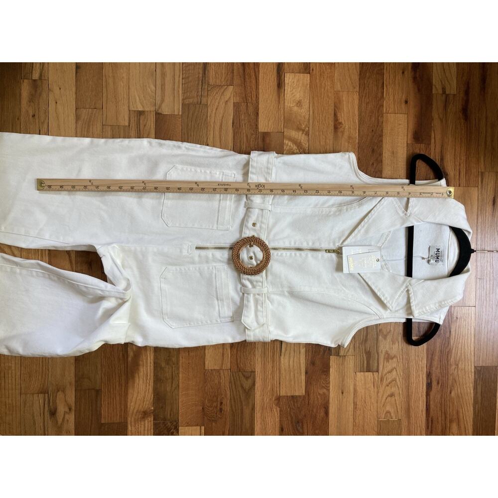 Revole Show Me Your MuMu Jacksonville Cropped Jumpsuit White Womens Size XL - Picture 7 of 9